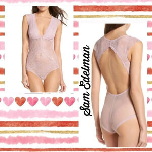 Sam Edelman Lace Cap Sleeve Bodysuit M